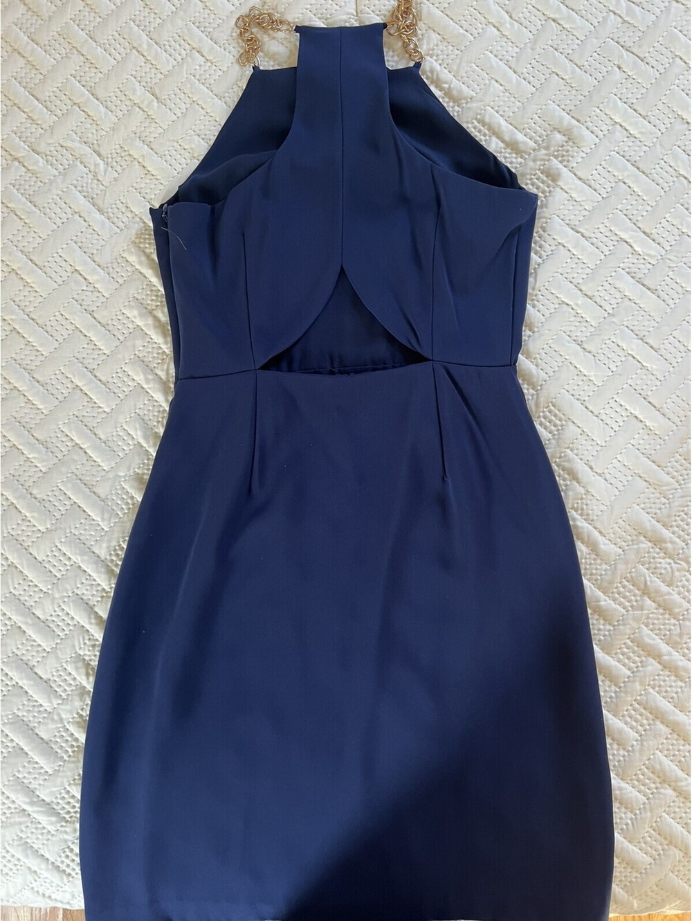 Laundry by Shelli Segal Mini Dress Chain Straps Cut Out Cocktail - Size 0 Blue